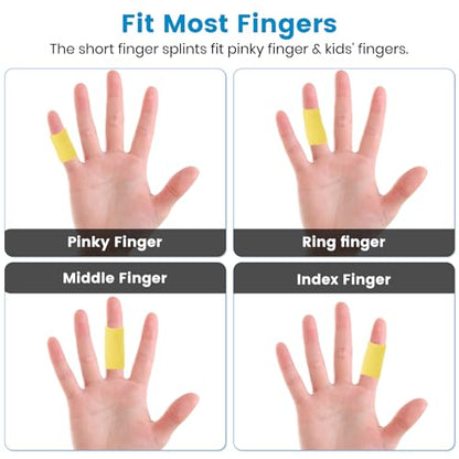 Finger Compression Sleeves, 10 Pcs | Finger Protectors Cots for Arthritis Swelling Basketball Sport, Breathable Elastic - color: Yellow