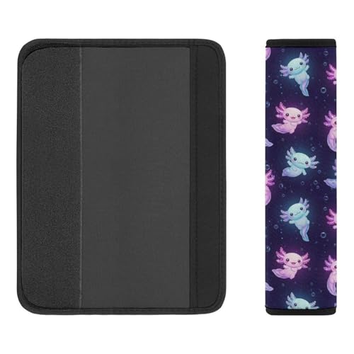 2PCS Universal Fit Car Seat Belt Pad for Kids, Most Cars, Cute Axolotl Purple Seat Belt Cushion, Shock Absorption - color: Pattern 1039