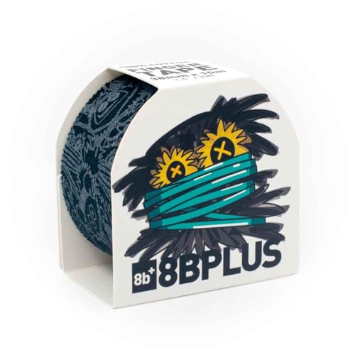 8BPLUS Finger Tape for Climbing & Sports | Printed Athletic Finger Tape for Rock Climbing, Bouldering & BJJ | Tear-by-Hand Cotton Sports Tape 1.5in x 33ft (Black with Print) - color: Black with print