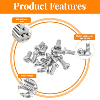 530Pcs 304 Stainless Steel Metric Micro Screws Nuts Assortment, M1.6x4/5/6/8/10mm Sizes, Phillips Pan Head, Fully Threaded Kit for Arduino, RC Models, Electronics, DIY Projects - size: M1.6x4/5/6/8/10-530Pcs