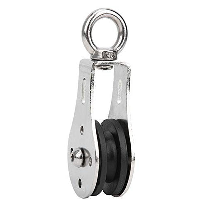 Exercise Bearing Pulley | Silent Traction Wheel for Lifting/Climbing/Gym | Stainless Steel & Nylon Construction | 237g Lightweight, 13x5.5x4cm