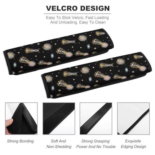 2 Pack Boston Terrier Dog Galaxy Funny Bulldog Car Seat Belt Pad Universal Soft and Comfortable Harness Pads Strap for Adult Use, Most Cars, Easy Install (No Tool) - color: Pattern 841