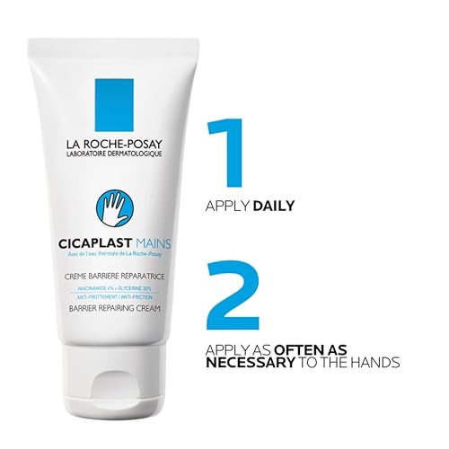 La Roche-Posay Cicaplast Hand Cream, Instant Relief Moisturizing Hand Lotion for Dry Hands, Shea Butter Lotion for Dry Cracked Hands, Non Greasy, Fragrance Free - size: 1.69 Fl Oz (Pack of 2)