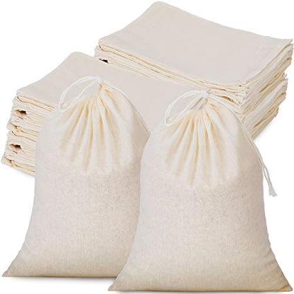 Tatuo 50 Pieces Muslin Bags Cotton Drawstring Bags Sachet Bag for Home Supplies (8 x 10 Inches) - size: 8 x 10 Inches (Pack of 50)