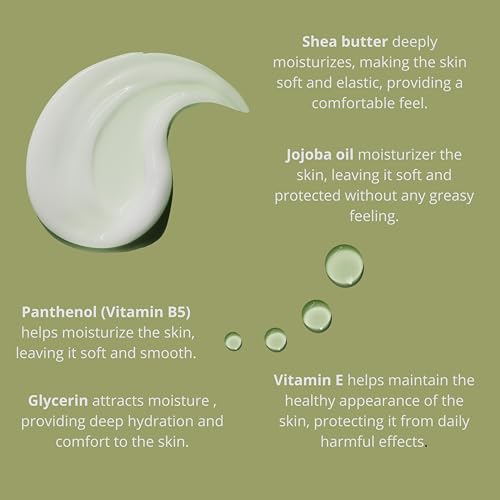 Hand Cream for Dry Cracked Hands-Shea Butter & Jojoba Oil-Moisturizing Lotion for Extremely Dry Skin, Fingertip & Cuticle Care-Vitamin E & Panthenol-For Women & Men-Airless Pump Bottle
