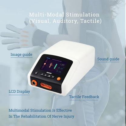 Rehab Robotic Gloves for Hand Training Post Stroke (Left/L) | Multi-modal stimulation Rehabilitation Physiotherapy Device Finger Function Rehab Recovery Equipment - size: L