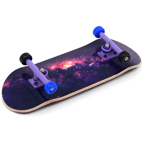 Teak Tuning 34mm Pro Fingerboard Heat Transfer Graphic Complete - Fully Assembled with Pro Level Parts - Pro Shaped Wood Deck (34x97mm), UltraSpin Wheels, Prodigy Trucks - Galaxy - color: Galaxy