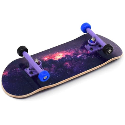 Teak Tuning 34mm Pro Fingerboard Heat Transfer Graphic Complete - Fully Assembled with Pro Level Parts - Pro Shaped Wood Deck (34x97mm), UltraSpin Wheels, Prodigy Trucks - Galaxy - color: Galaxy