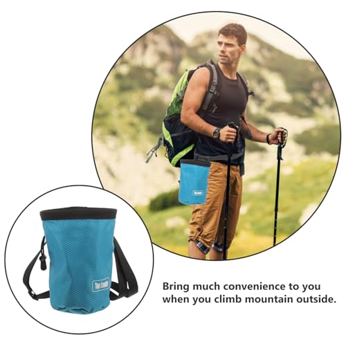 KALLORY Anti-Slip Climbing Chalk Powder Bag for Rock Climbing with 600d Oxford Cloth Material and Storage Pockets Portable Outdoor Chalk Bag for Mountain and Bouldering