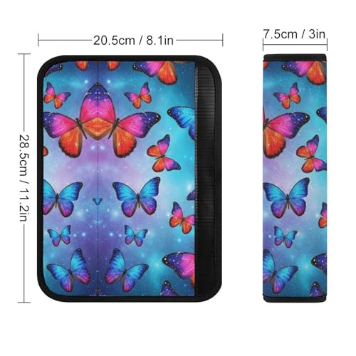 2 Pack Butterfly Galaxy Car Seat Straps Shoulder Pads Universal Soft and Comfortable Seat Belt Cushion for Adults and Children, Stroller Pushchair High Chair - color: Pattern 1082