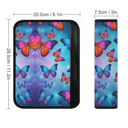 2 Pack Butterfly Galaxy Car Seat Straps Shoulder Pads Universal Soft and Comfortable Seat Belt Cushion for Adults and Children, Stroller Pushchair High Chair - color: Pattern 1082