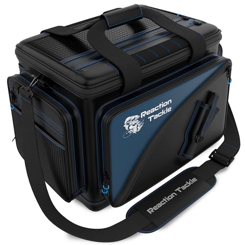 Reaction Tackle Saltwater Fishing Tackle Bags, Water Resistant 1000D PVC Tackle Box Bag with Removable Dividers, Fits 3600 and 3700 Trays, Medium - size: Medium Bag