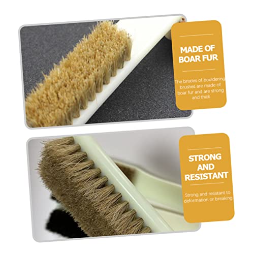 2Pcs Climbing Brush Set Thick Boar's Hair Bristles and Sturdy Handle for Rock Cleaning Bouldering and Chalk Removal Tool
