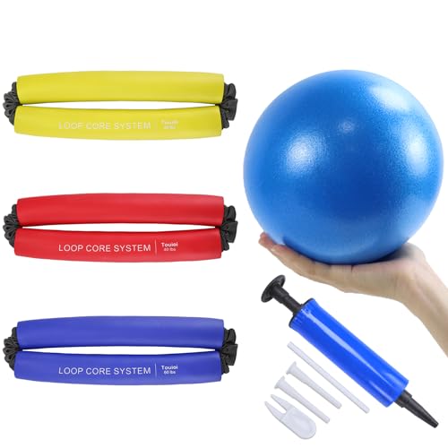 Hip & Core System, Resistance Loop to Stretch, Core Fitness Glute Workout Bands - color: 3pcs Set and 1 mini Yoga Ball