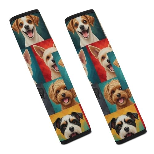Universal Soft and Comfortable Car Seat Belt Pad for Adult Use, Most Cars, 1 Pair Corgi Chihuahua Dog Animal Automotive Seat Belt Protector Shock Absorption - color: Pattern 1019