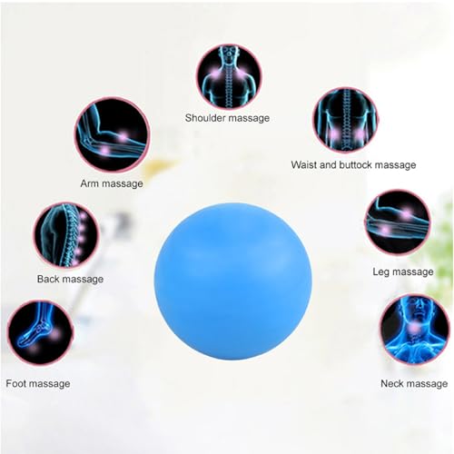 WOVTE Massage Lacrosse Ball for Sore Muscles, Shoulders, Neck, Back, Foot, Body, Deep Tissue, Trigger Point, Muscle Knots, Yoga and Myofascial Release (Blue) - color: Blue