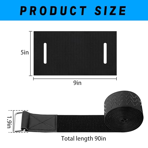 2 Set 90 Inch Anti-Slip Floating Water Mat Straps,Extra Long Floating Pad Strap with Pad Protectors and Metal Buckle,Reusable Neoprene Water Mat Straps for Storing Pad - color: 90 in