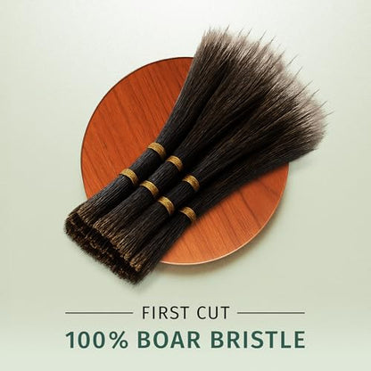 SHASH 100% First Cut Boar Bristle Hair Brush, Suitable For Thin To Normal Hair - Naturally Conditions Hair, Improves Texture, Exfoliates, Stimulates, Made in Germany