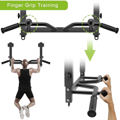 SELEWARE Heavy Duty Welded Pull Up Bar Wall/Joist/Ceiling Mount Chin Up Bar | Multifunctional Pull-up Bars w/Resistance Band Hooks for Home Gym Strength Training, Sturdy Steel Construction Support 500 lb - color: E2: Black Joist Mount Pull Up Bar