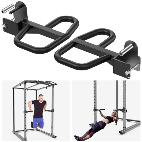 SELEWARE Dip Bar Attachment for Power Rack, 2 x 2 Tube, Multi Grip Handle | Fully Welded Steel Design, Stable Support for Dips, Pull Ups and Strength Training, Ideal for Home Gym Workouts - color: Multi Grip Dip Bar Attachment for 1" or 5/8" Hole of 3x3 i
