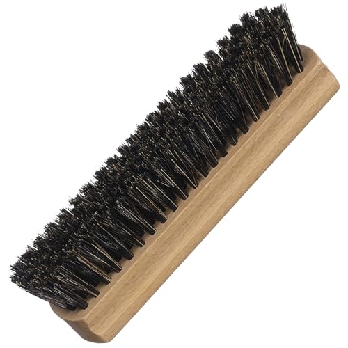Konex Handcrafted Wooden Shoe Brush with Polished Finish - Shoe Cleaning Brush with Mix Horsehair and Tampico Bristles - Premium Shoe Brushes for Cleaning by Konex - color: Varnished