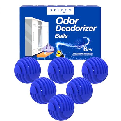 Xcleen Sneaker Deodorizer Balls Escape Scent 6 Pack, Odor Eliminator Balls for Closet Car Gym Bag, Long Lasting Small Space Air Freshener With Essential Oil - size: 1 Count (Pack of 6)