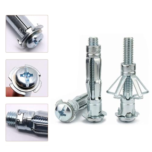 11/32" Drywall Anchor Kit Hollow Wall with Screws,Zinc Plated Steel Molly Bolt,Hollow Wall Drilling Anchors with Screws Drywall Anchors (30pcs, M8) - size: 11/32