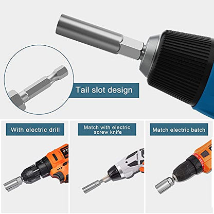 (2 Pack 2 Size 12mm,19mm) 1/4"hex shank nut driver power wing nut drill bit socket tool drive kit, slotted wing nut drill sleeve wrench wrench kit, panel nut screw eye C-shaped hook bolt - size: 2 Pack 2 Size 12mm,19mm