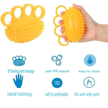 Grip Strengthener Hand Exerciser Ball, Yellow, TPR Material, Ellipse Shaped, Physical Therapy Hand Exercisers for Rehab, Arthritis, Carpal Tunnel, Stress Relief - color: Yellow