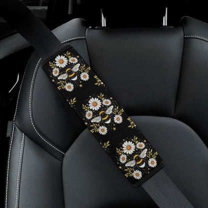 2 Pack Daisy Flower Bee Seat Belt Shoulder Pad Universal Soft and Comfortable Seat Belt Covers Cushion for Kids, Most Cars, Comfortable Driving - color: Pattern 652