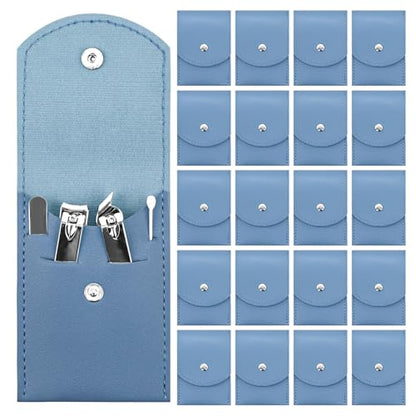 20 Sets Manicure Set Bulk, Nail Clippers Kit Stainless Steel Fingernail Clippers Set, Sturdy Nail Tip Cutter Trimmers Professional Grooming Toenail Clippers Personal Pedicure Kits Gift (Blue 4 in 1) - color: Blue