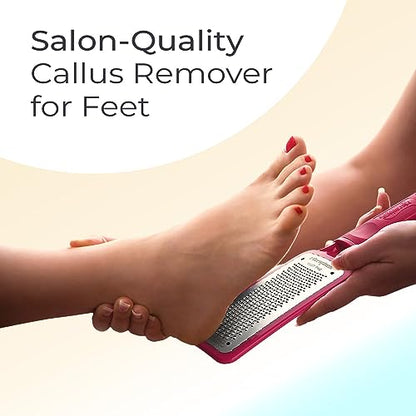 Microplane Colossal Foot File, Red and Black - The Original Stainless-Steel Foot Scraper, Dead Skin/Callus Remover for Feet, Foot Scrubber, Pedicure Tools for Salon-Quality Foot Care (2 Piece Set) - style: Red & Black