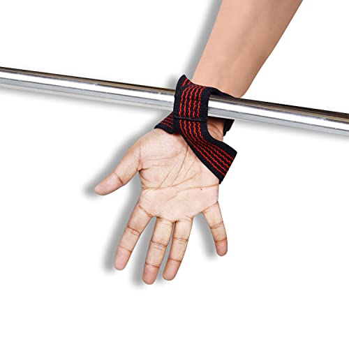 BEAST RAGE Heavy Duty Lifting Wrist Straps for Weightlifting, Figure 8 Loop Powerlifting Deadlift Strap Wraps Weights Padded Support Professional Fitness Gym Bodybuilding - color: Red