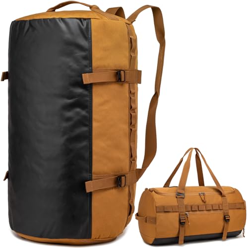 Lyweem 60L Duffle Bag for Men Travel Duffel Bag Large Size for Women Weekender Overnight with Shoes Compartment Multifunctional Gym Bags, Brown - color: Tactical-Brown