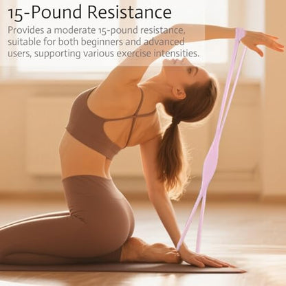 Silicone Figure 8 Resistance Bands for Full-Body Workouts – 15 LB Suitable for Shoulder, Back, and Arm Exercises - color: Pink