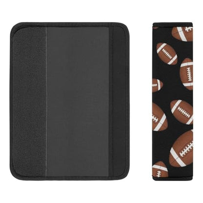 2 Pack Brown Black Football Sports Ball Car Seat Straps Shoulder Pads Universal Soft and Comfortable Seat Belt Cushion for Adults and Children, Stroller Pushchair High Chair - color: Pattern 1163