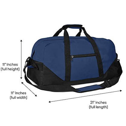 21" Large Duffle Bag with Adjustable Strap - color: Navy Blue