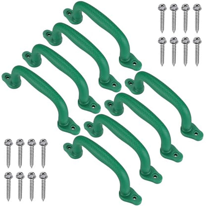 SELEWARE Green Playground Safety Handles 8Pcs Kids Playground Grab Handles | Non-Slip Durable Plastic Handle Indoor Outdoor Playset Handle for Playhouse, Treehouse, Climbing Frame, Jungle Gym, Swing Set - color: Army Green (8 Pack)