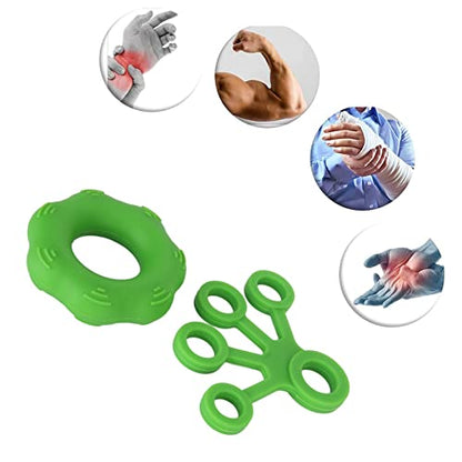 Hand Grip Strengthener Set Finger Exerciser Silicone Grip Strength Trainer Resistance Bands Finger Stretcher for Senior Arthritis Relieve Wrist Pain