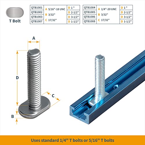 POWERTEC 71859 24 Inch x2 Universal T track with 100 Pcs Wood Screws, Double-Cut Profile T track with Predrilled Mounting Holes - size: 24" T track (2PK) w/ Wood Screws (100pcs)