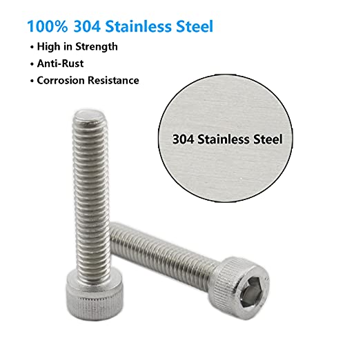 20 PCS Socket Head Cap Screws, TTZEZE 304 Stainless Steel Metric Machine Bolts Hex Socket Screw, Socket Drive Bright Finish Full Machine Threads for Shelf Chair Desk Install Repair (M6x45mm) - color: M6, size: 45mm