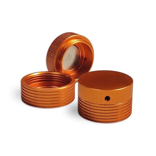 Pool Chalk Holder - Aluminum Round Chalk Holder, Magnetic Chalk Holder Use with TAOM Pyro | Portable Taom v10 Chalk Organizer for Billiards Pool Accessories - color: Orange