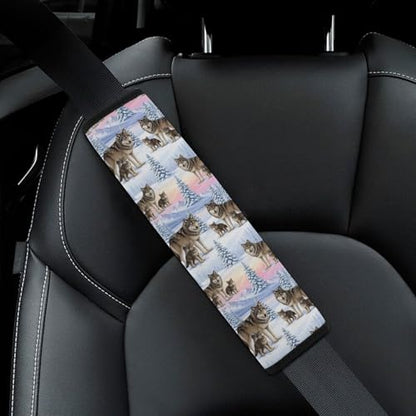 2 Pack Soft Padded Seat Belt Cover for Girls and Boys, All Vehicles, Wolf Wolves Family Harness Pads Strap, Anti-Slip Pad - color: Pattern 635