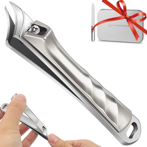 Ingrown Toenail Clippers, Slanted Nail Clippers for Thick Nails for Seniors, Edgy Angled Finger Nail Cutters for Adult, Men, Women with Curved Blade, Nail File - style: Champagne Gold