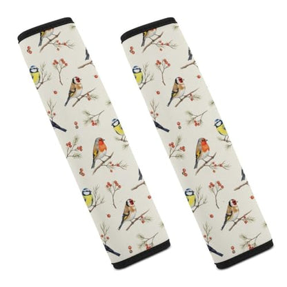 Universal Soft and Comfortable Car Seat Straps Shoulder Pads for Adult Use, Stroller Pushchair High Chair, 2PCS Floral Bird Harness Pads Strap - color: Pattern 359