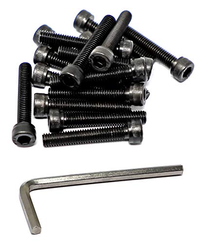 iexcell 25 Pcs M6 x 35mm Thread Pitch 1 mm Alloy Steel 12.9 Grade Hex Socket Head Cap Screws Bolts Kit, Black Oxide Finish - size: M6 x 35mm