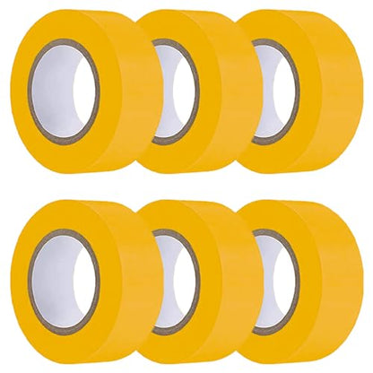 6 Pack Earth-Yellow Flagging Tape, Non-Adhesive Marking Tape, 1"*600ft | Plastic Ribbon Neon Marking Roll for Tree Marking, Hunting, Boundaries and Hazardous Areas,Trail Marking - color: Earth Yellow