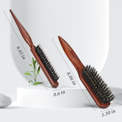 BESTOOL Hair Brush,Pure Boar Bristle Hair Brush for Better Hair Texture Slick Back Brushes for Women Men and Kids Best for Sensative Scalp Medium Thin and Fine Hair Smoothing Flyaways, Edge Control