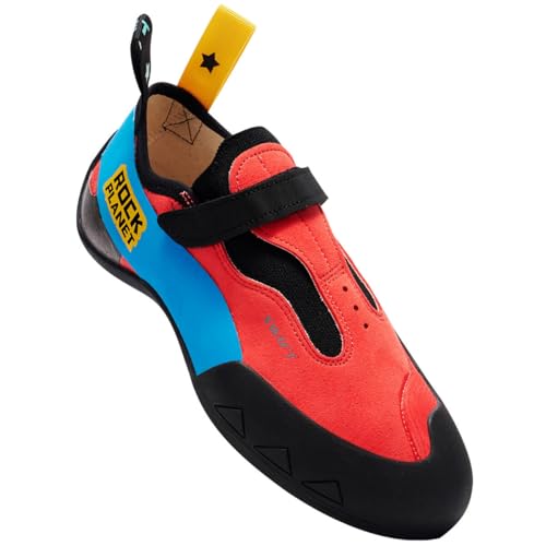 Climbing Shoes Men Lightweight Strong Anti-Slip Indoor Outdoor Rock Climbing Gym Training Beginner to Pro Performance - color: Red-black, size: 4.5 Narrow Women/3.5 Narrow Men