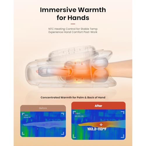 BOB AND BRAD Hand Massager with Heat and Compression, Individual Fingers | Upgraded, FSA-HSA Eligible, Portable HandSpa Pro Hand Massager for Arthritis and Carpal Tunnel, Pain Relief, Birthday Gifts